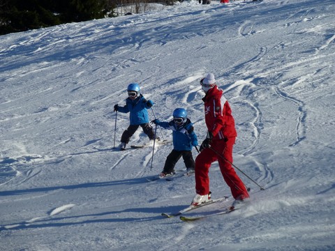 Initiation ski chalet monte-pente